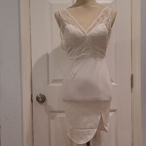 Angel Biba Lace Trim White Dress Small